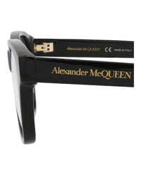 Alexander McQueen Womens Square/Rectangle Black Black Transparent Fashion Designer Eyewear
