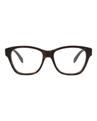 Alexander McQueen Womens Square/Rectangle Havana Havana Transparent Fashion Designer Eyewear