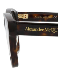 Alexander McQueen Womens Square/Rectangle Havana Havana Transparent Fashion Designer Eyewear