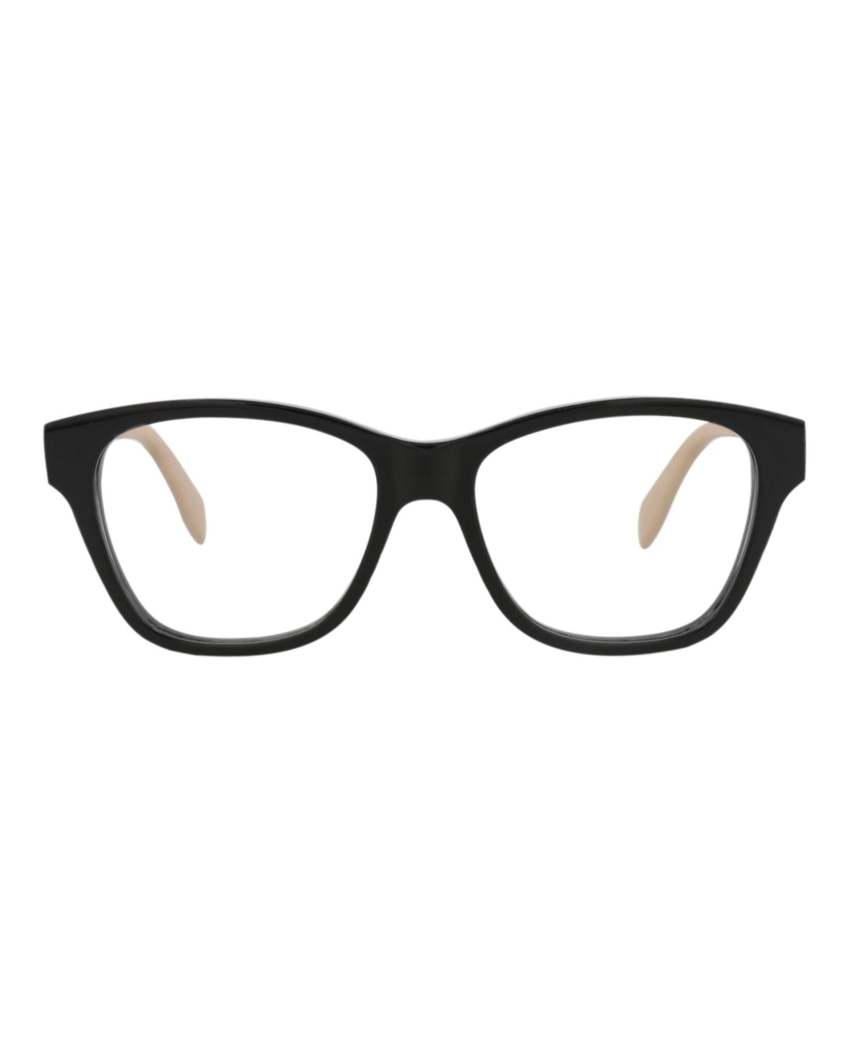 Alexander McQueen Womens Square/Rectangle Black Black Transparent Fashion Designer Eyewear