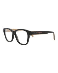 Alexander McQueen Womens Square/Rectangle Black Black Transparent Fashion Designer Eyewear