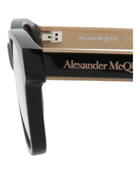 Alexander McQueen Womens Square/Rectangle Black Black Transparent Fashion Designer Eyewear