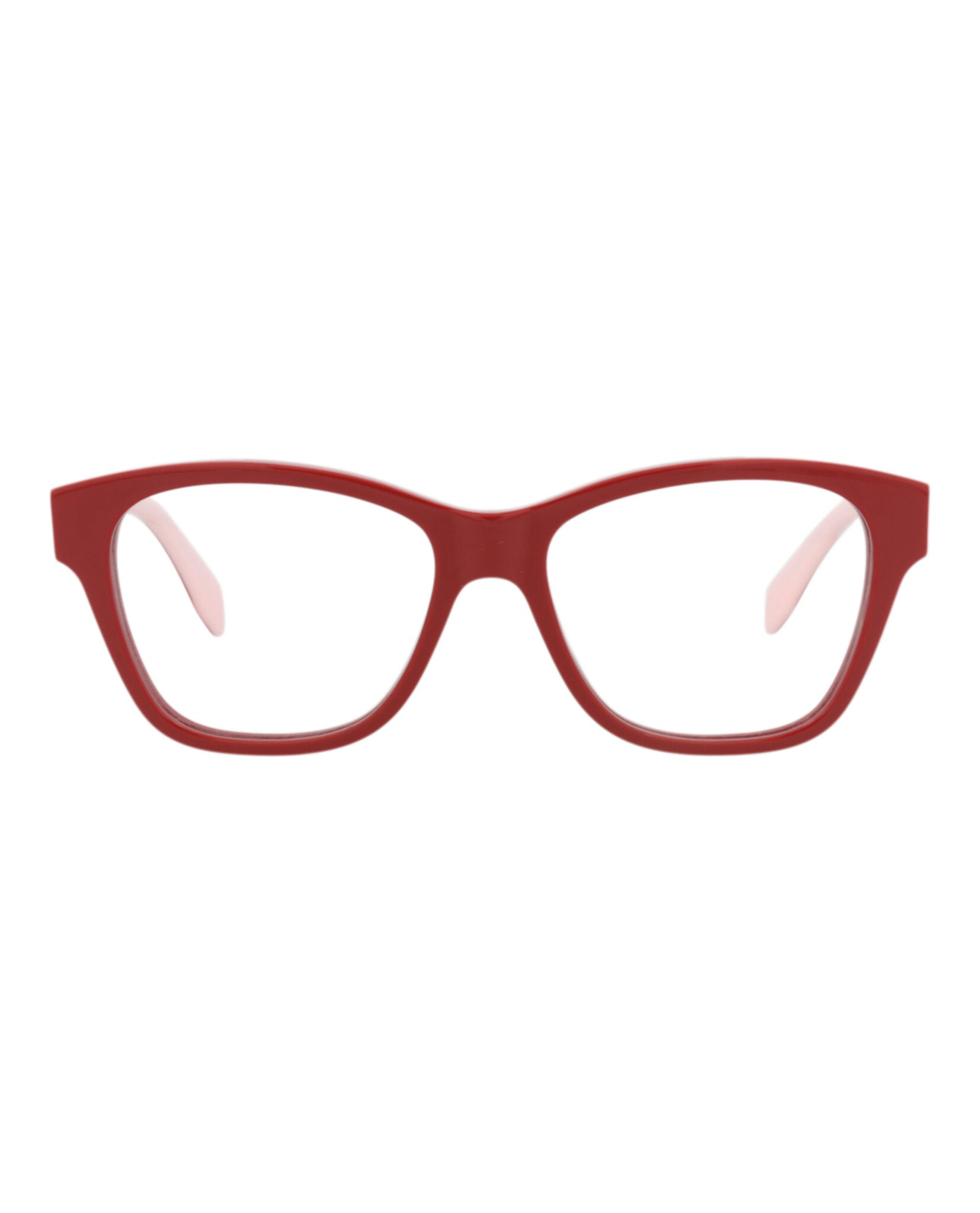 Alexander McQueen Womens Square/Rectangle Red Red Transparent Fashion Designer Eyewear