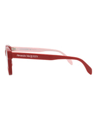 Alexander McQueen Womens Square/Rectangle Red Red Transparent Fashion Designer Eyewear
