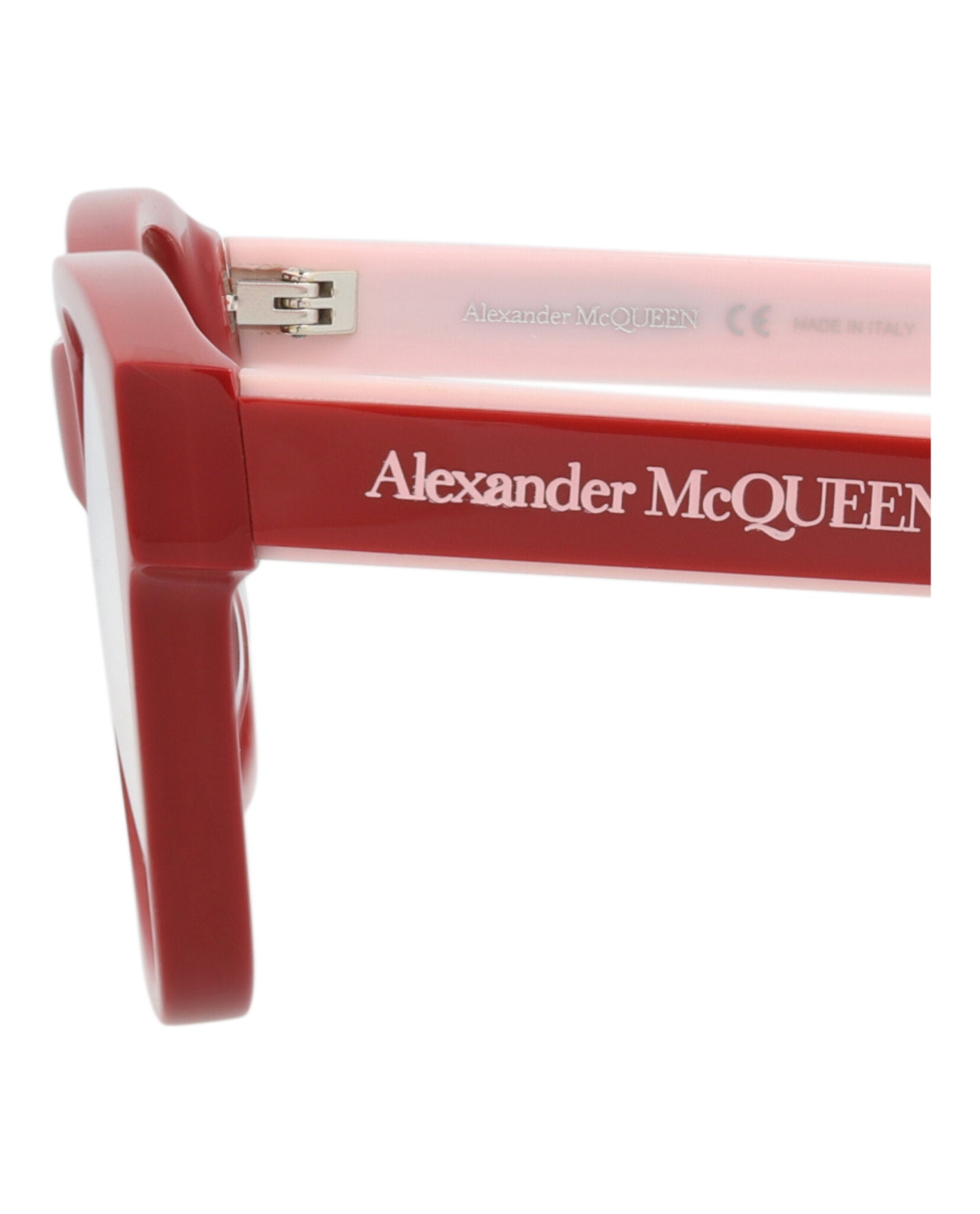 Alexander McQueen Womens Square/Rectangle Red Red Transparent Fashion Designer Eyewear