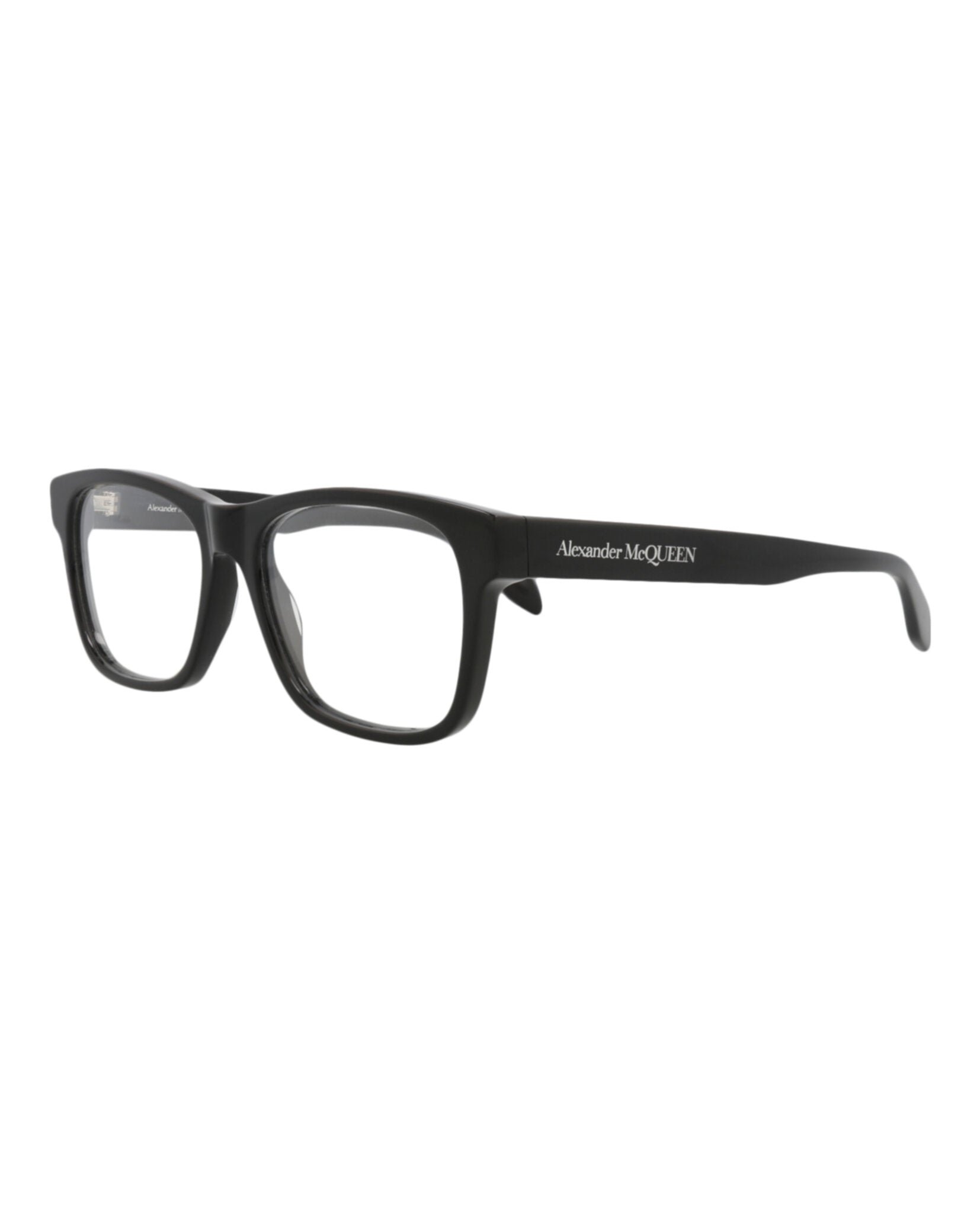 Alexander McQueen Mens Square/Rectangle Black Black Transparent Fashion Designer Eyewear