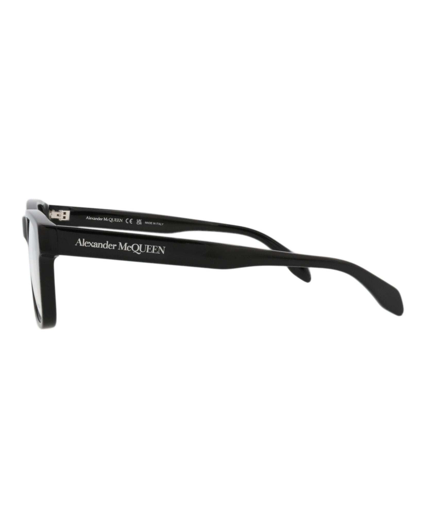 Alexander McQueen Mens Square/Rectangle Black Black Transparent Fashion Designer Eyewear