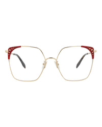 Alexander McQueen Womens Square/Rectangle Gold Gold Transparent Fashion Designer Eyewear