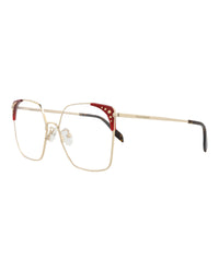 Alexander McQueen Womens Square/Rectangle Gold Gold Transparent Fashion Designer Eyewear