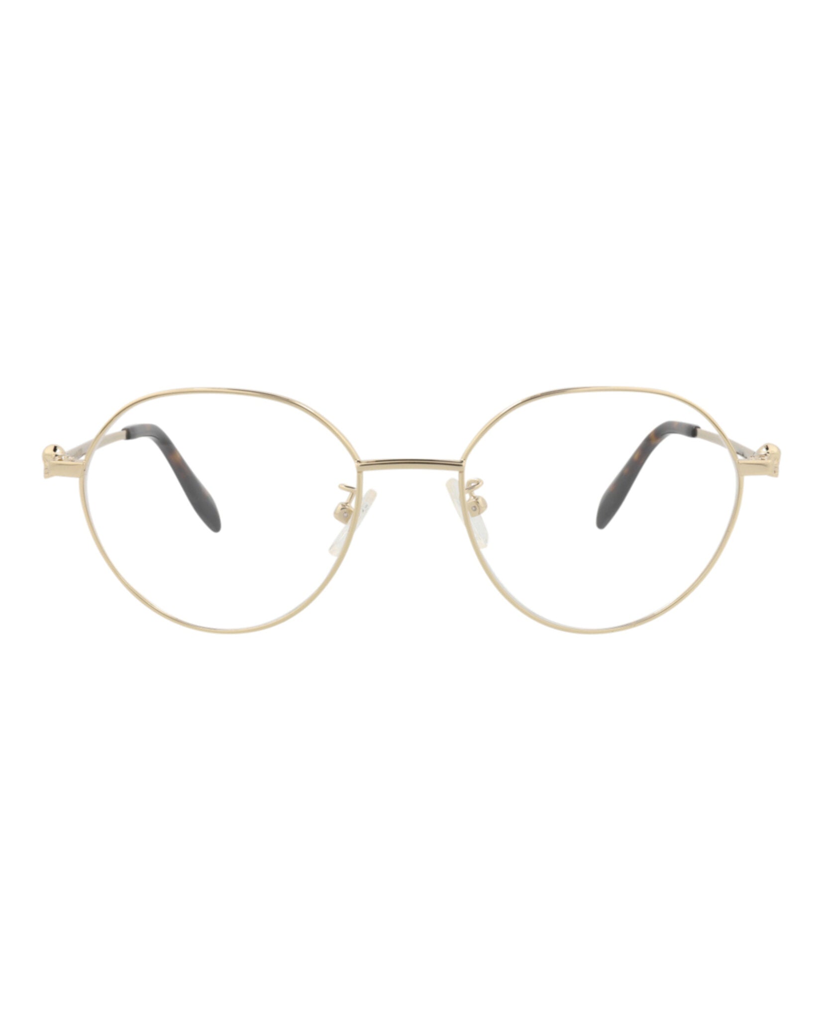 Alexander McQueen Unisex Round/Oval Gold Gold Transparent Fashion Designer Eyewear