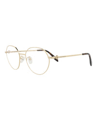 Alexander McQueen Unisex Round/Oval Gold Gold Transparent Fashion Designer Eyewear