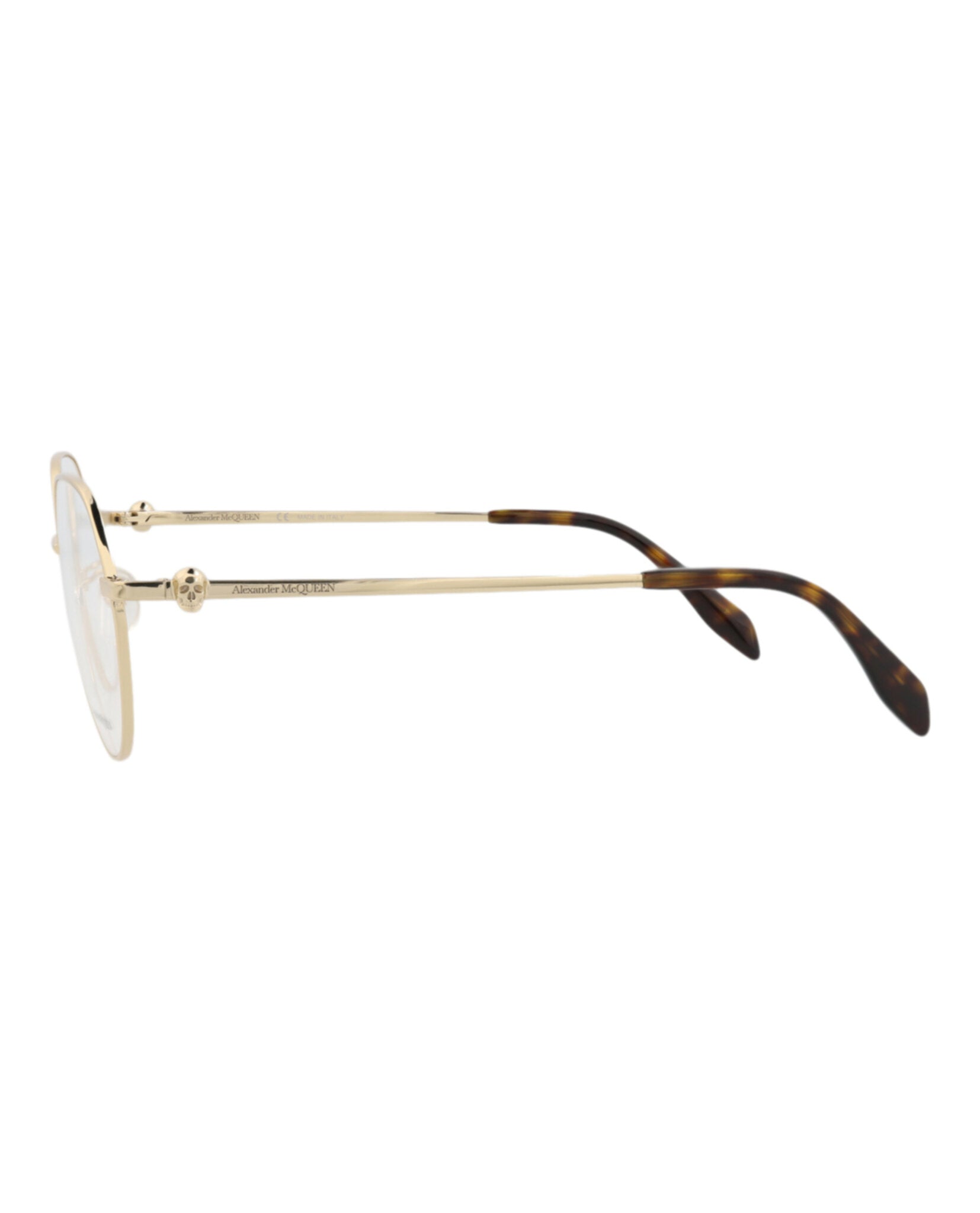 Alexander McQueen Unisex Round/Oval Gold Gold Transparent Fashion Designer Eyewear