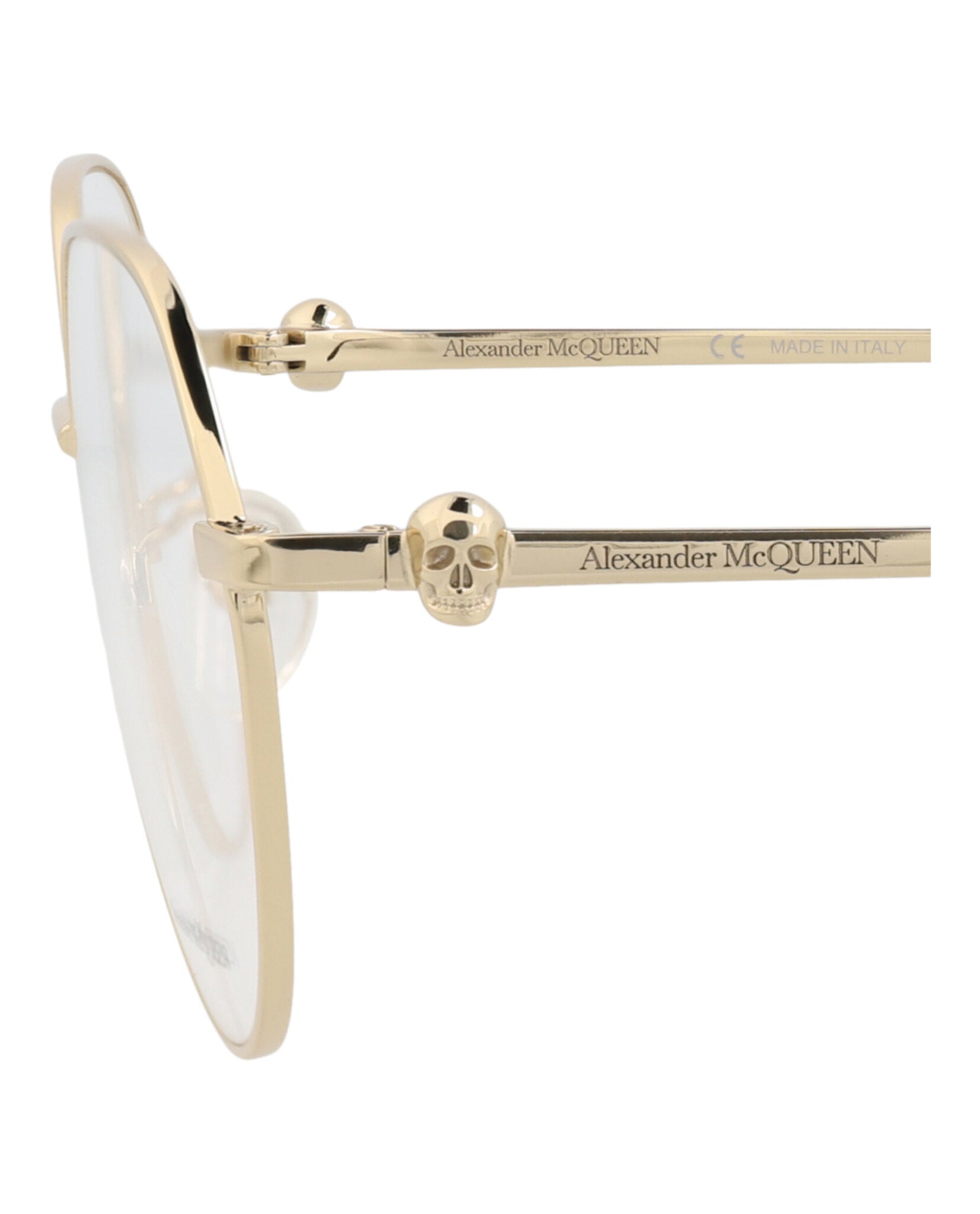 Alexander McQueen Unisex Round/Oval Gold Gold Transparent Fashion Designer Eyewear