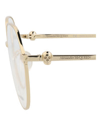 Alexander McQueen Unisex Round/Oval Gold Gold Transparent Fashion Designer Eyewear