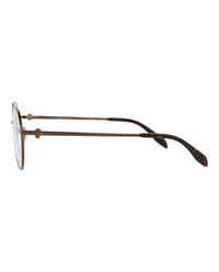 Alexander McQueen Unisex Round/Oval Brown Brown Transparent Fashion Designer Eyewear