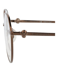 Alexander McQueen Unisex Round/Oval Brown Brown Transparent Fashion Designer Eyewear