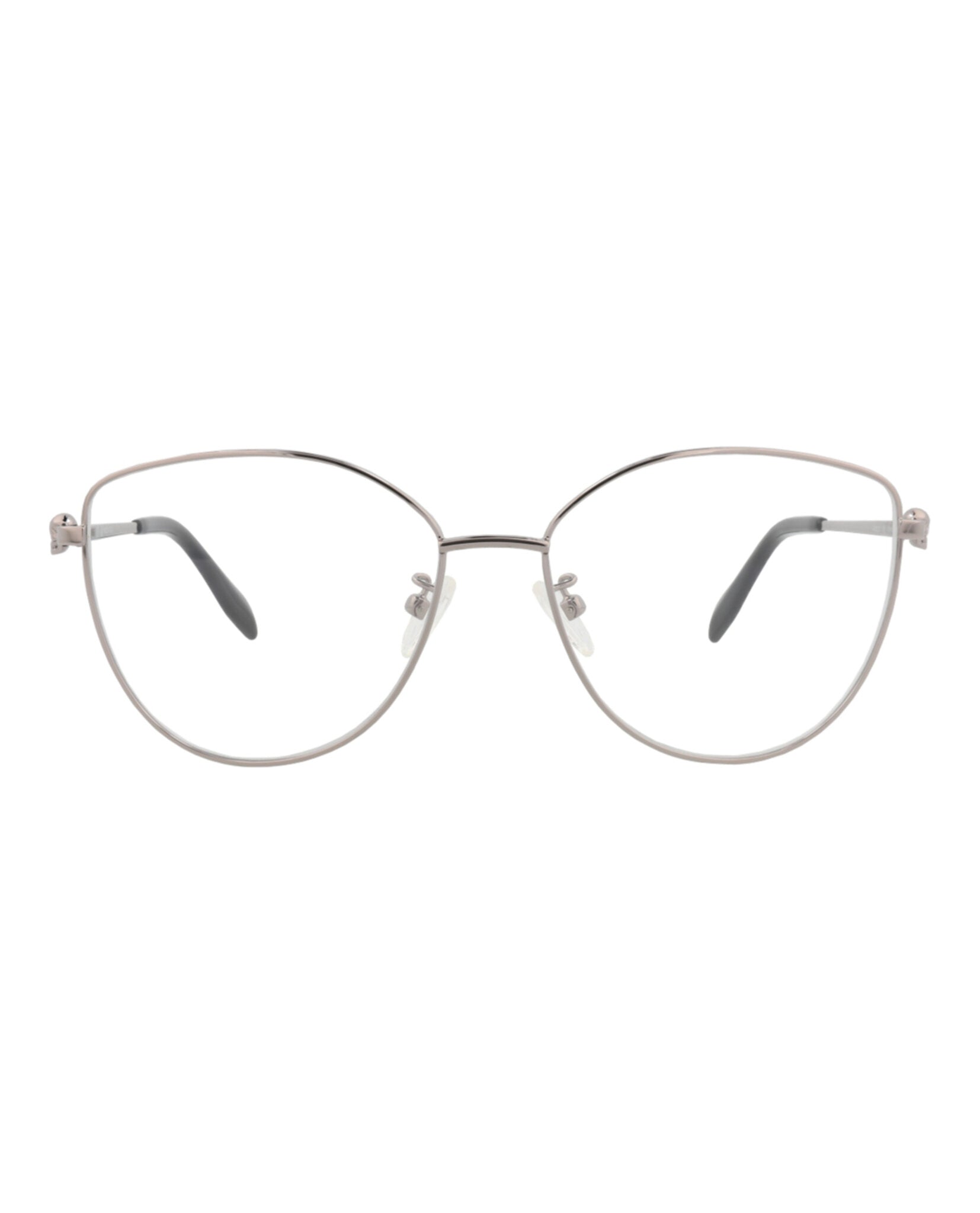 Alexander McQueen Womens Cat Eye Ruthenium Ruthenium Transparent Fashion Designer Eyewear