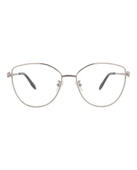 Alexander McQueen Womens Cat Eye Ruthenium Ruthenium Transparent Fashion Designer Eyewear
