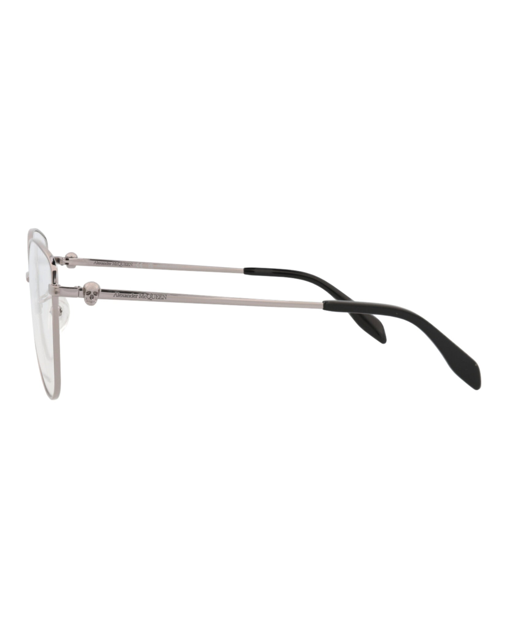 Alexander McQueen Womens Cat Eye Ruthenium Ruthenium Transparent Fashion Designer Eyewear