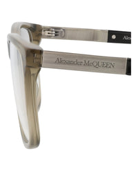 Alexander McQueen Mens Square/Rectangle Green Silver Transparent Fashion Designer Eyewear