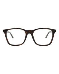 Alexander McQueen Mens Square/Rectangle Havana Gold Transparent Fashion Designer Eyewear