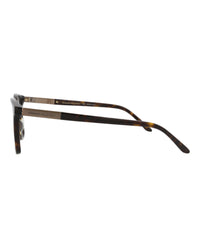 Alexander McQueen Mens Square/Rectangle Havana Gold Transparent Fashion Designer Eyewear