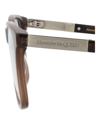 Alexander McQueen Mens Square/Rectangle Brown Silver Transparent Fashion Designer Eyewear