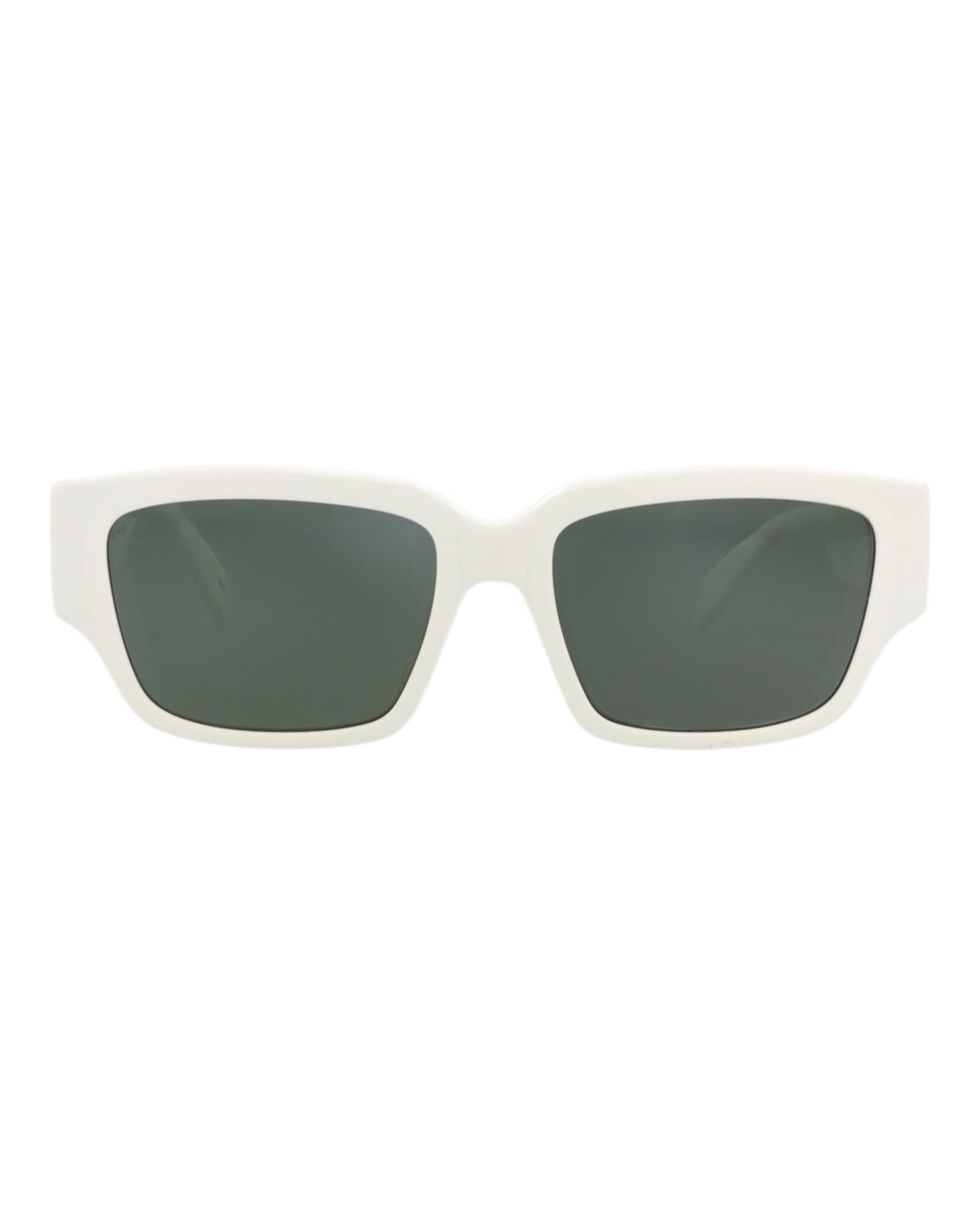 Alexander McQueen Mens Square/Rectangle White White Green Fashion Designer Eyewear