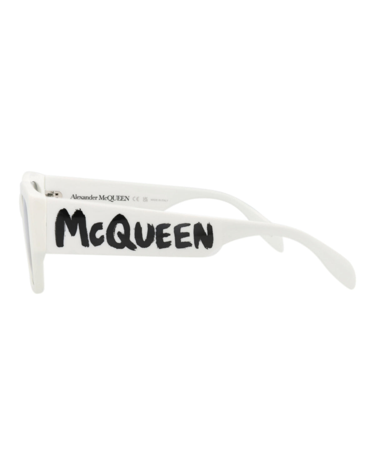 Alexander McQueen Mens Square/Rectangle White White Green Fashion Designer Eyewear