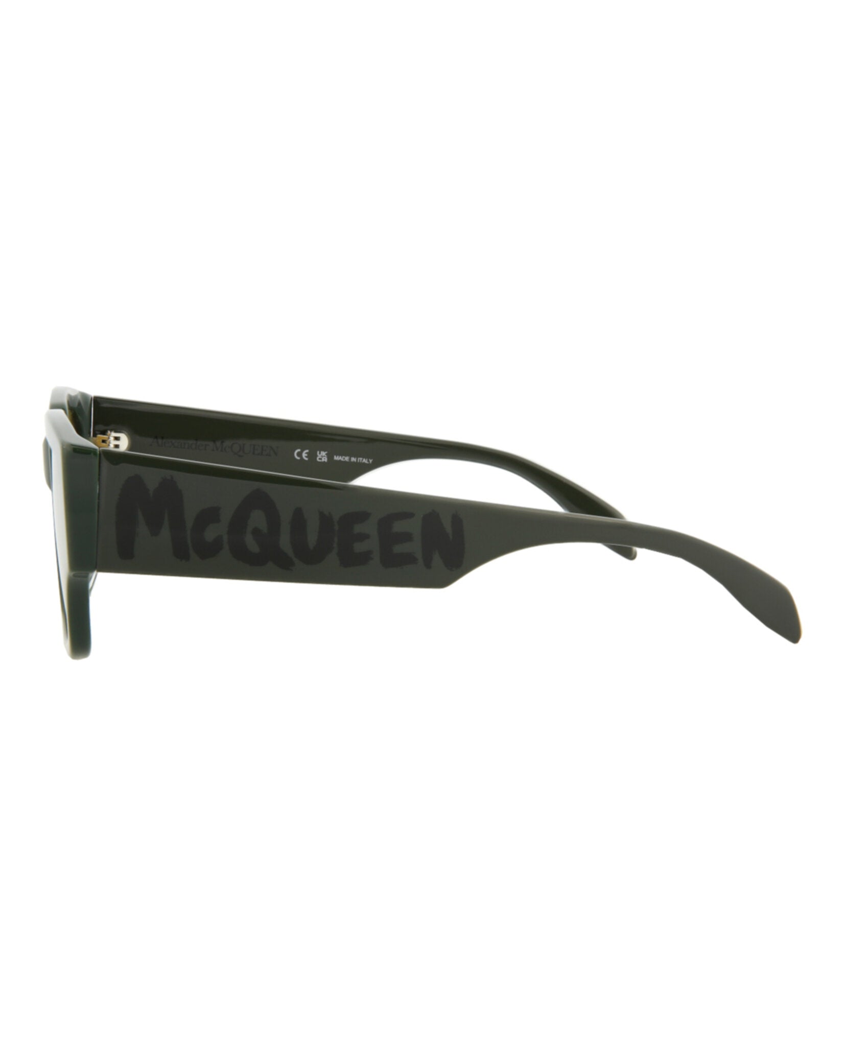 Alexander McQueen Mens Square/Rectangle Green Green Yellow Fashion Designer Eyewear