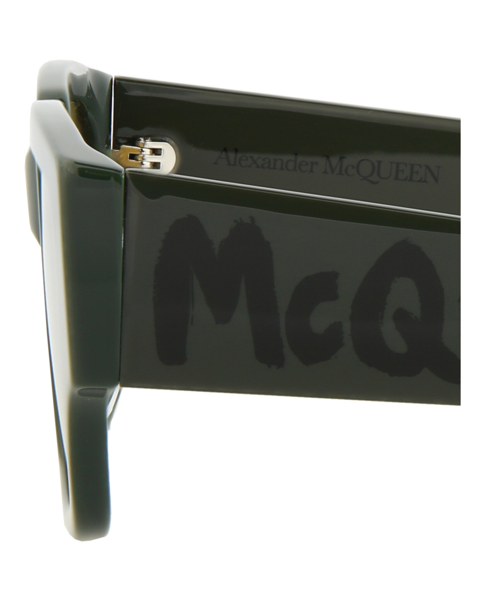 Alexander McQueen Mens Square/Rectangle Green Green Yellow Fashion Designer Eyewear