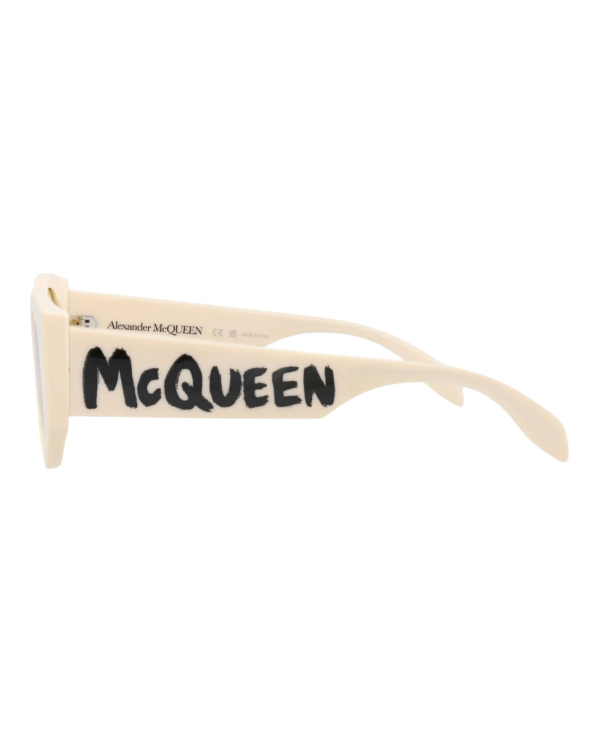 Alexander McQueen Womens Round/Oval White White Yellow Fashion Designer Eyewear