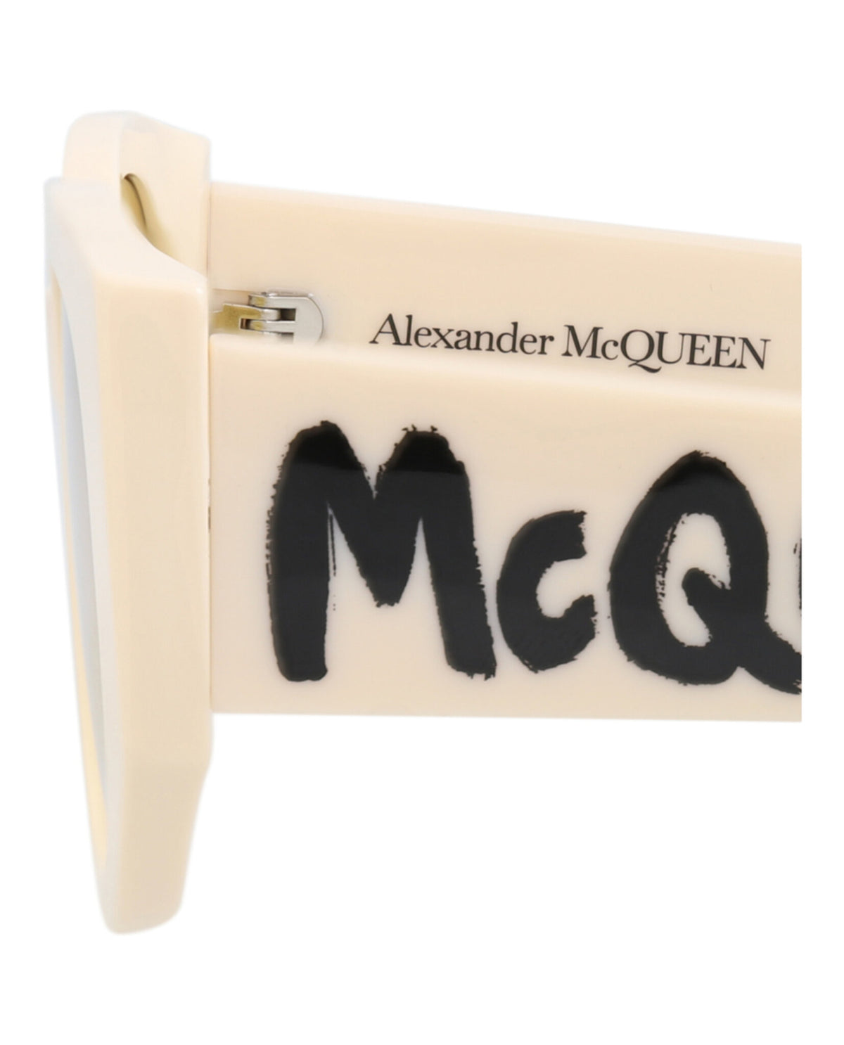Alexander McQueen Womens Round/Oval White White Yellow Fashion Designer Eyewear