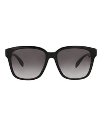 Alexander McQueen Womens Square/Rectangle Black Black Grey Fashion Designer Eyewear