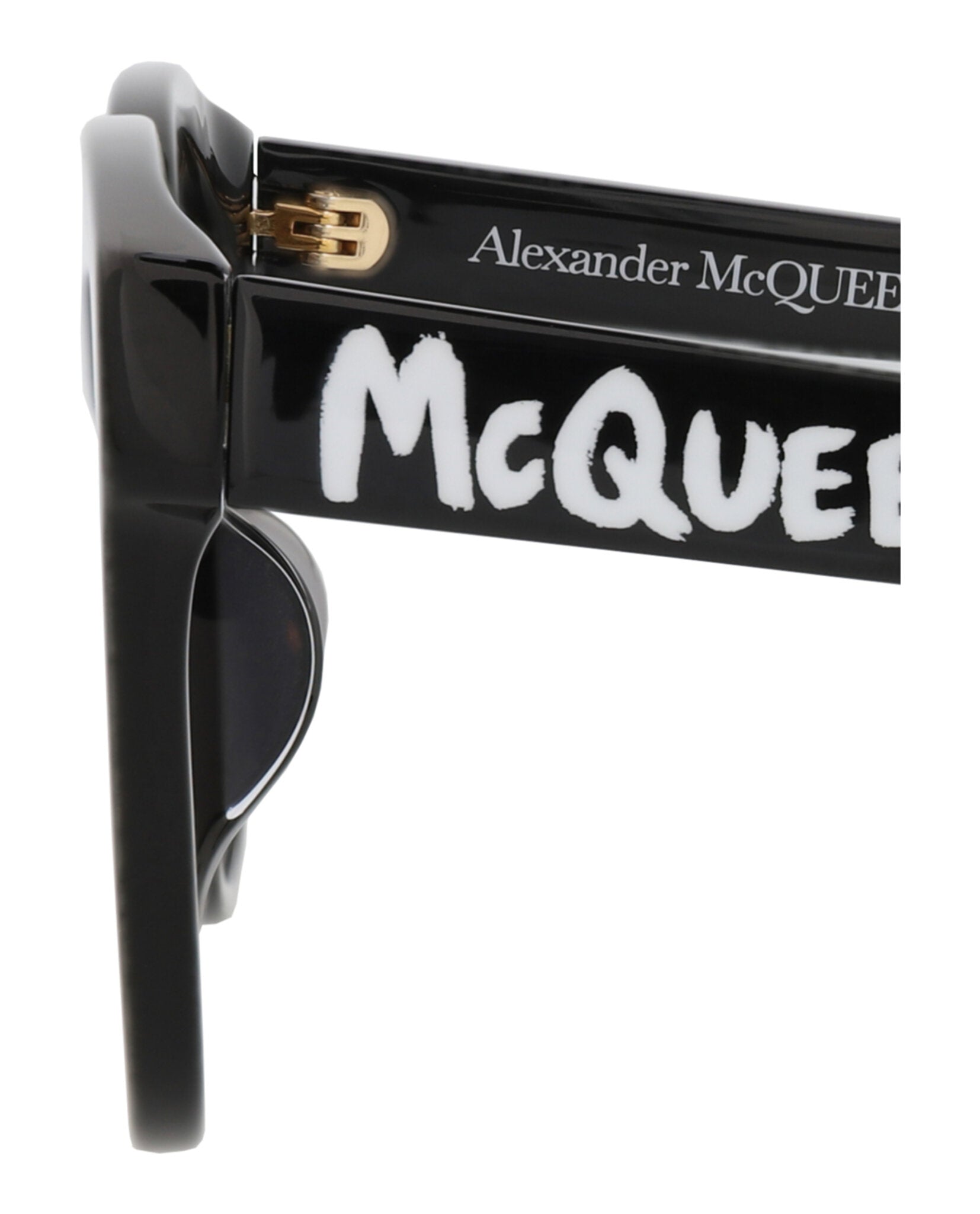 Alexander McQueen Womens Square/Rectangle Black Black Grey Fashion Designer Eyewear