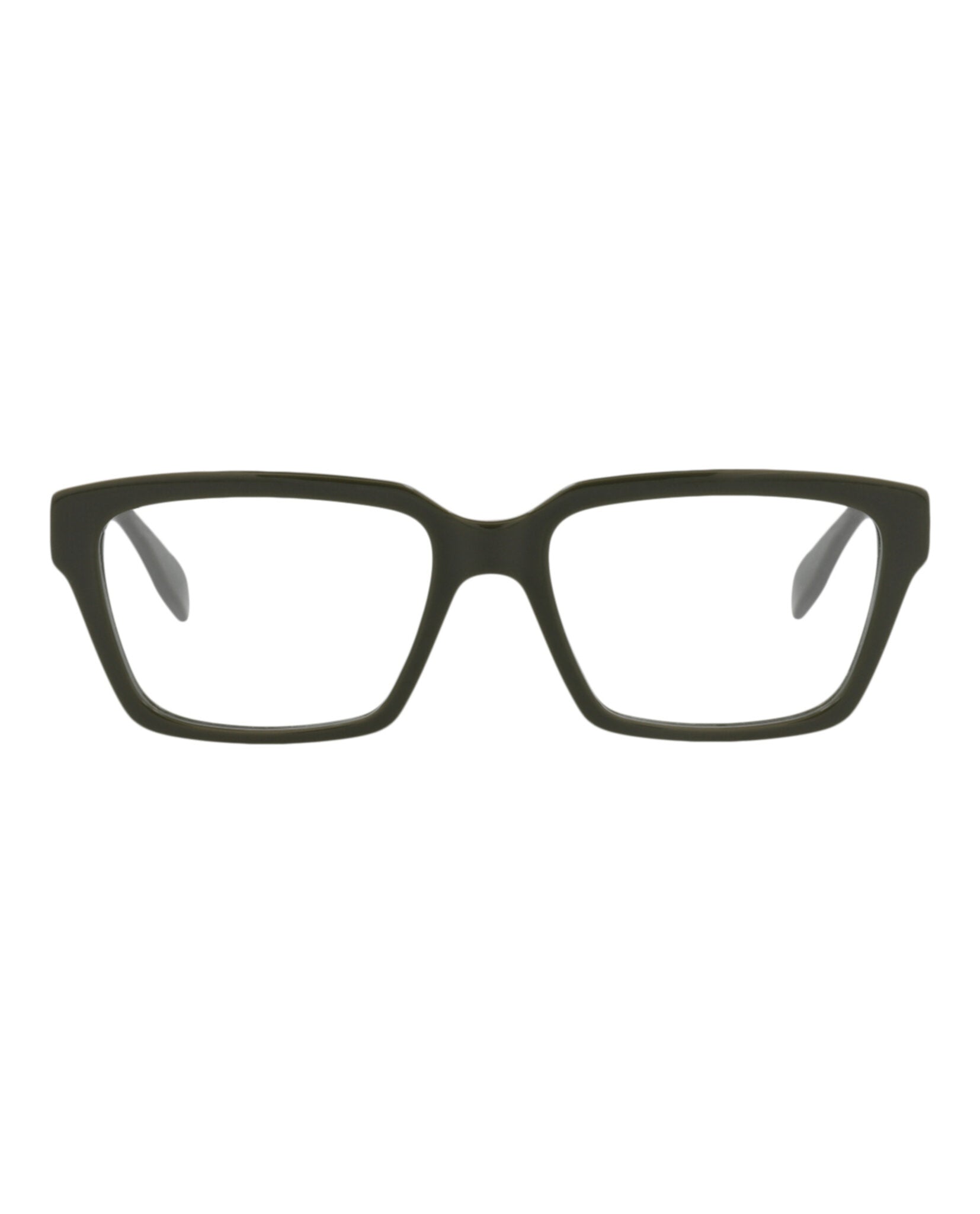 Alexander McQueen Mens Square/Rectangle Green Green Transparent Fashion Designer Eyewear