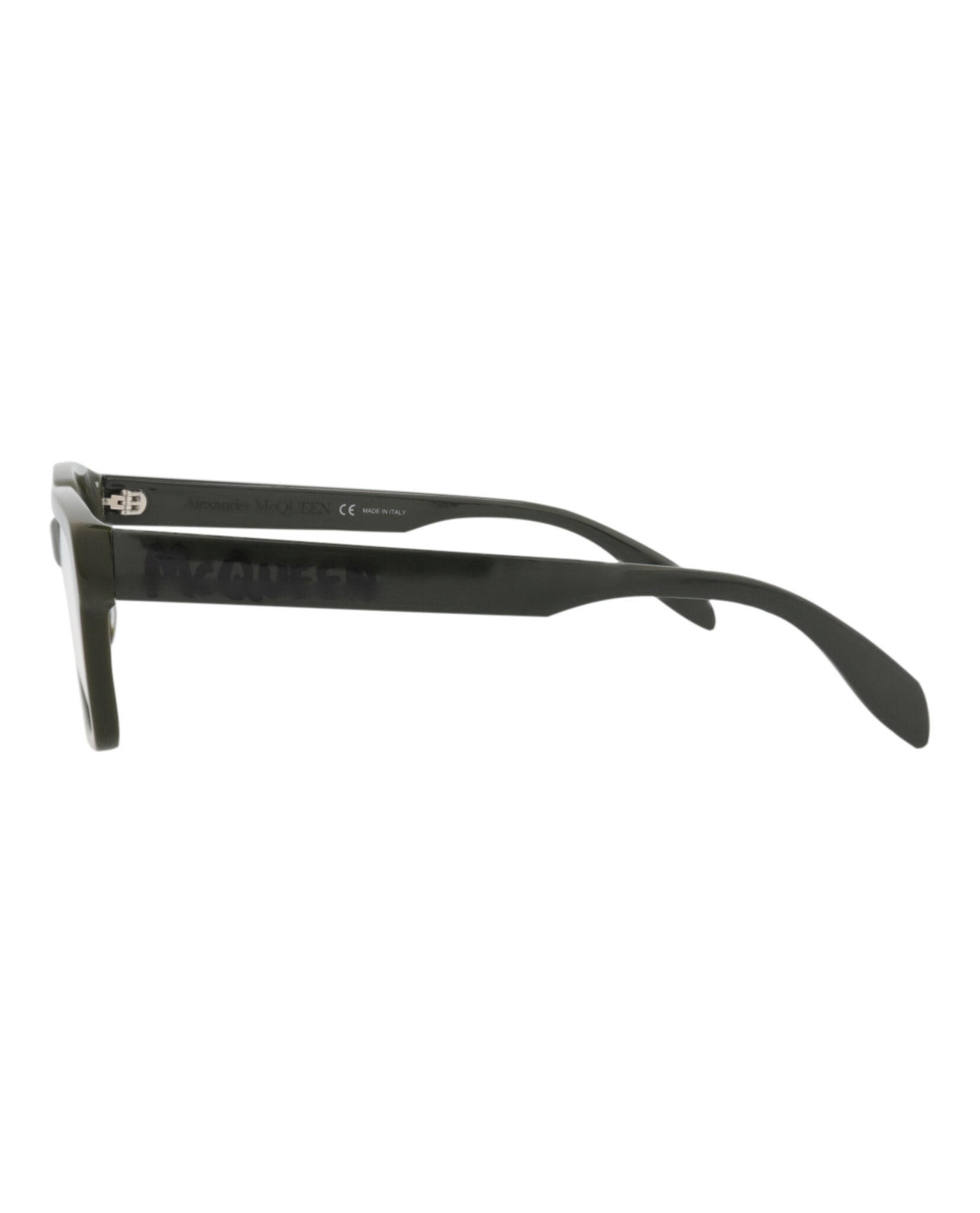 Alexander McQueen Mens Square/Rectangle Green Green Transparent Fashion Designer Eyewear
