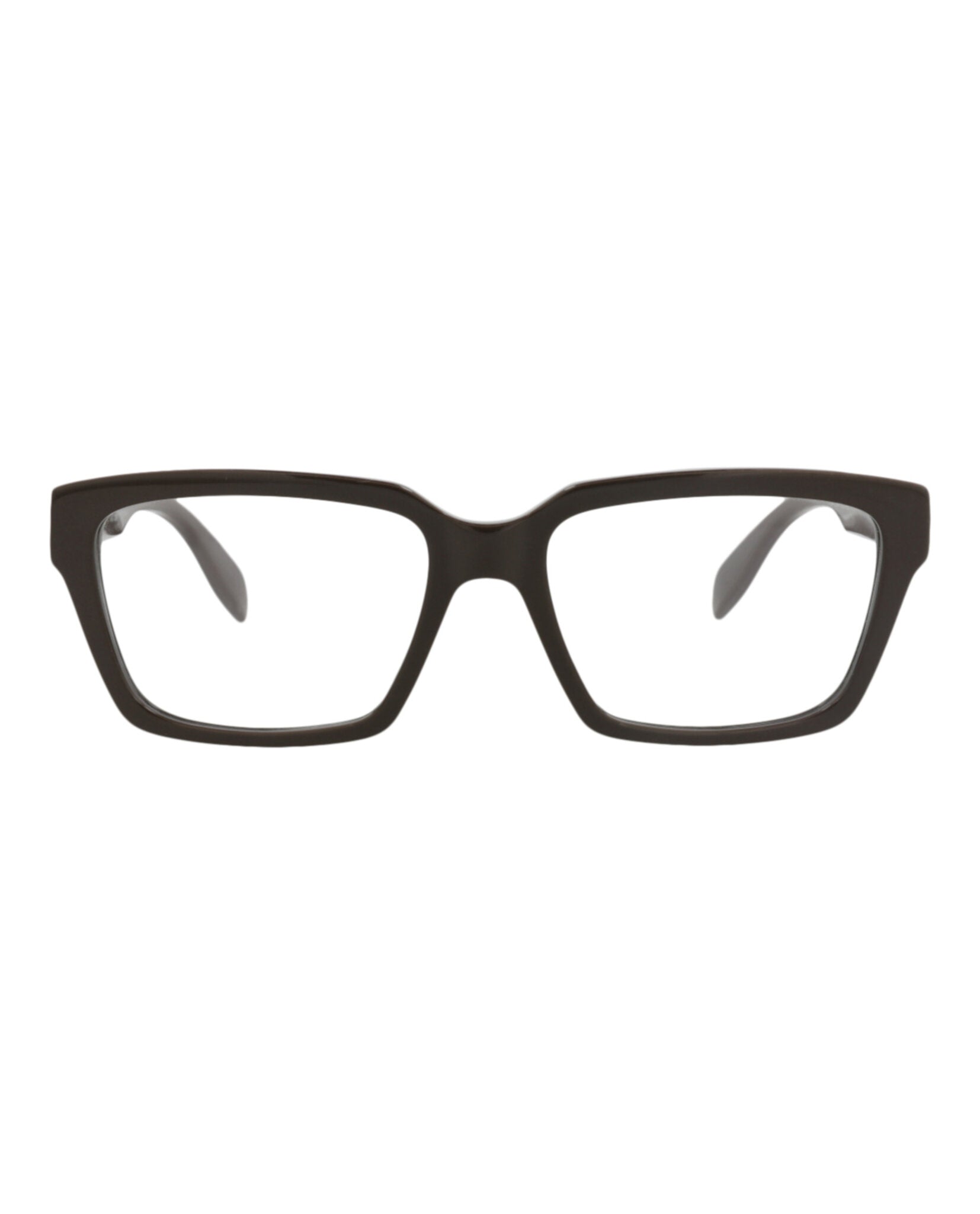 Alexander McQueen Mens Square/Rectangle Brown Brown Transparent Fashion Designer Eyewear
