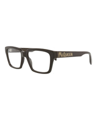 Alexander McQueen Mens Square/Rectangle Brown Brown Transparent Fashion Designer Eyewear