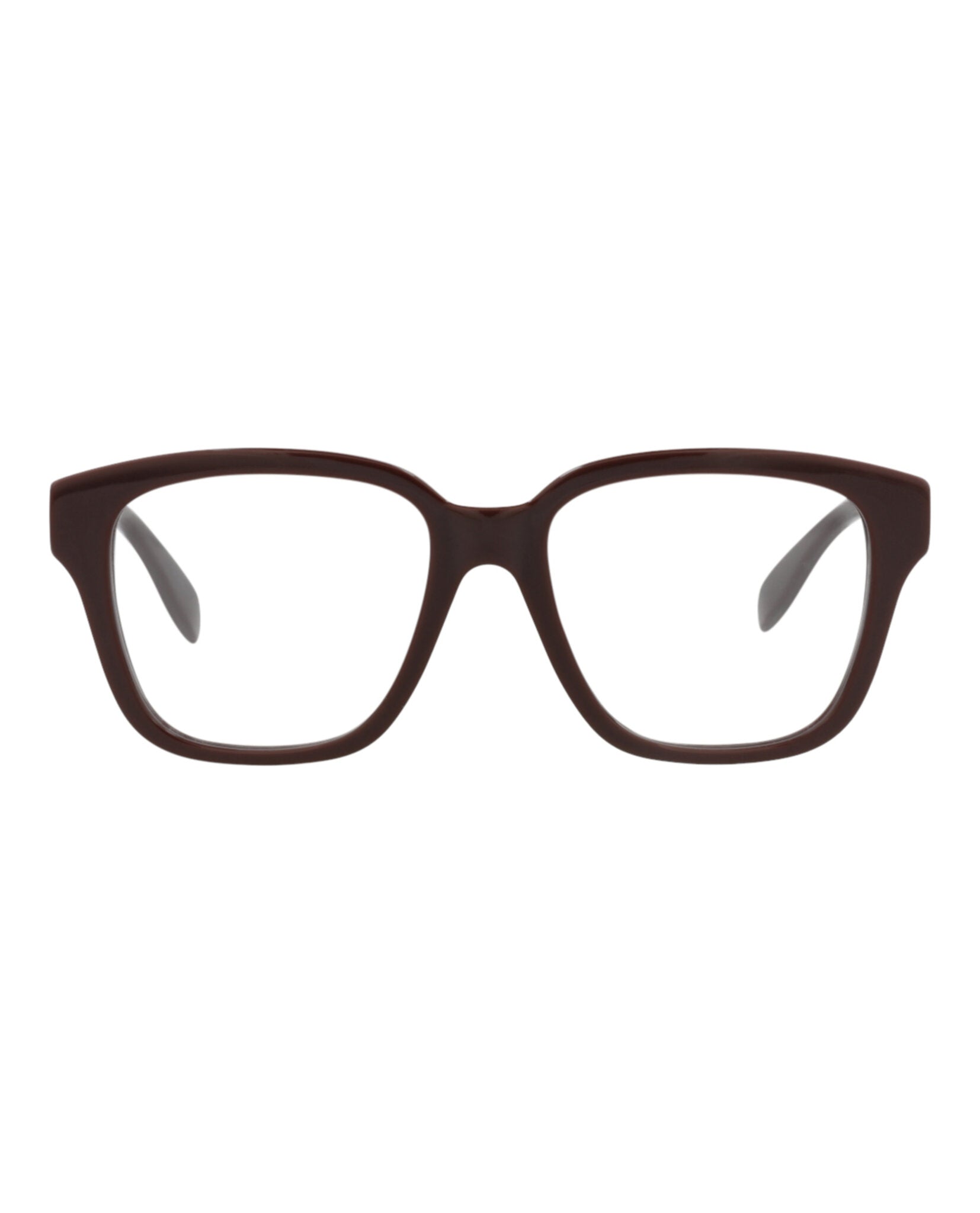 Alexander McQueen Womens Square/Rectangle Burgundy Burgundy Transparent Fashion Designer Eyewear