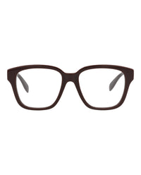 Alexander McQueen Womens Square/Rectangle Burgundy Burgundy Transparent Fashion Designer Eyewear