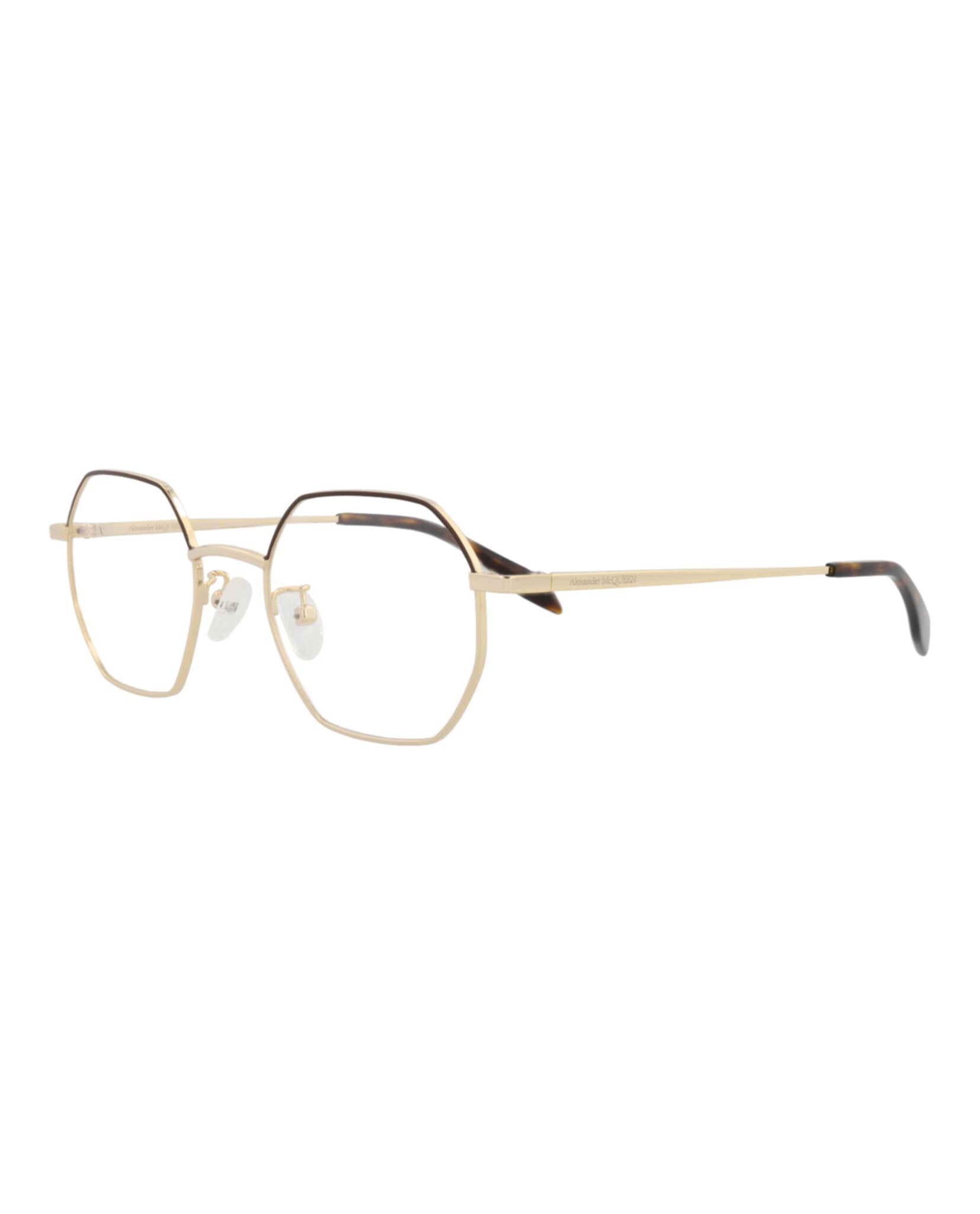 Alexander McQueen Unisex Round/Oval Gold Gold Transparent Fashion Designer Eyewear