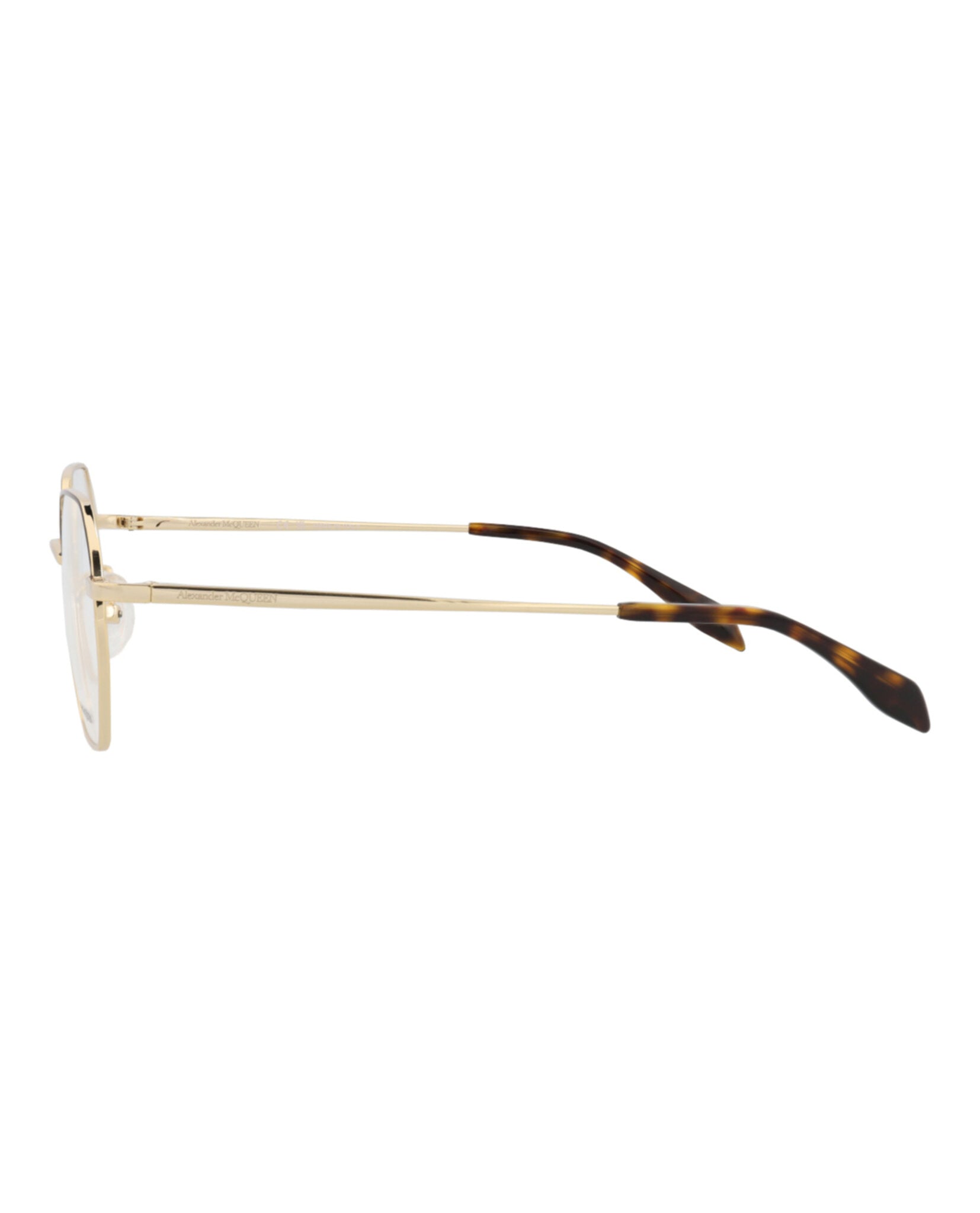 Alexander McQueen Unisex Round/Oval Gold Gold Transparent Fashion Designer Eyewear