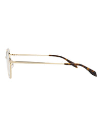 Alexander McQueen Unisex Round/Oval Gold Gold Transparent Fashion Designer Eyewear