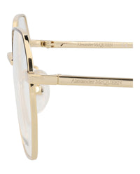 Alexander McQueen Unisex Round/Oval Gold Gold Transparent Fashion Designer Eyewear