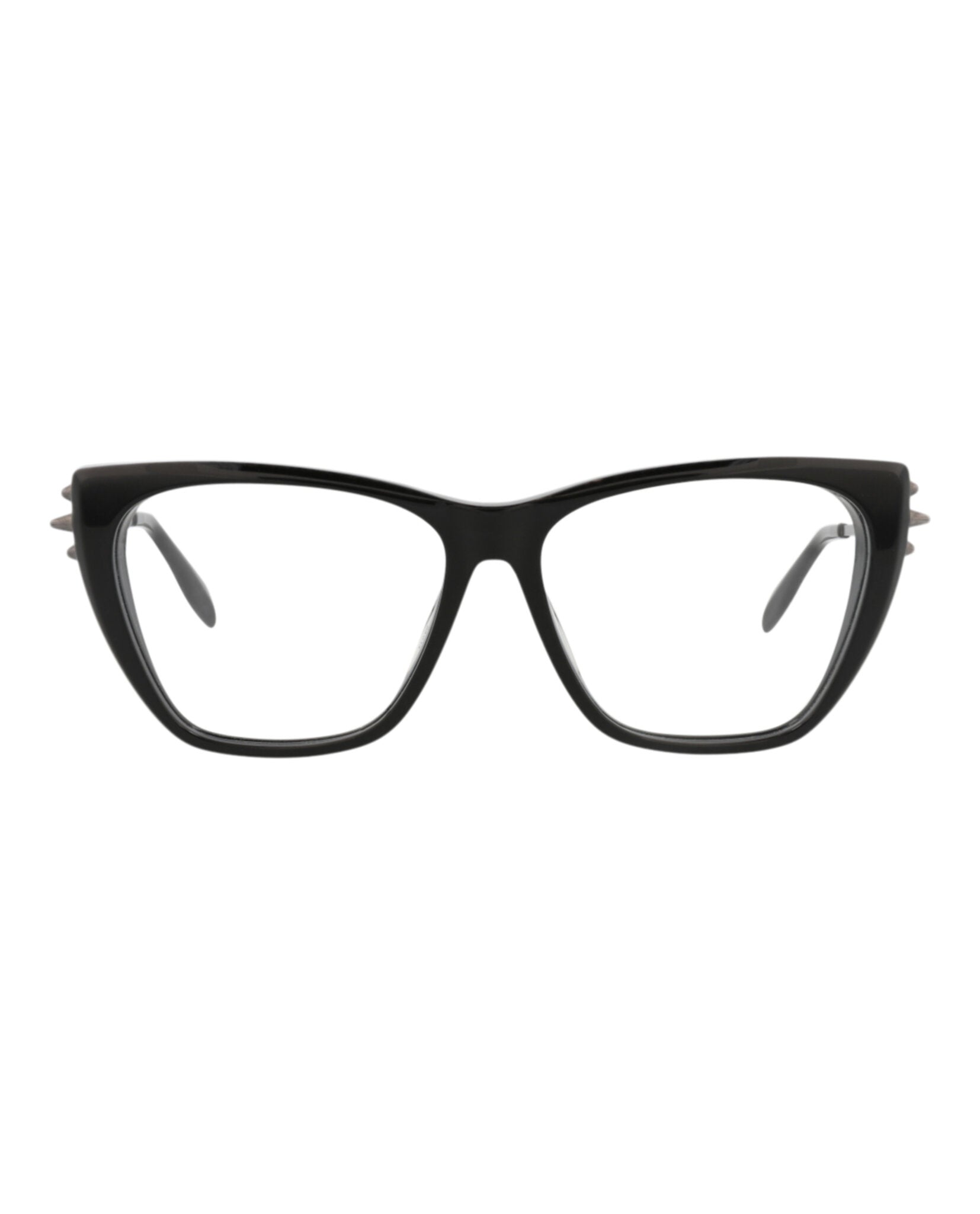 Alexander McQueen Womens Cat Eye Black Ruthenium Transparent Fashion Designer Eyewear