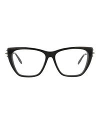 Alexander McQueen Womens Cat Eye Black Ruthenium Transparent Fashion Designer Eyewear