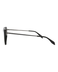 Alexander McQueen Womens Cat Eye Black Ruthenium Transparent Fashion Designer Eyewear