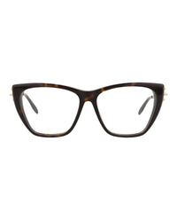 Alexander McQueen Womens Cat Eye Havana Gold Transparent Fashion Designer Eyewear