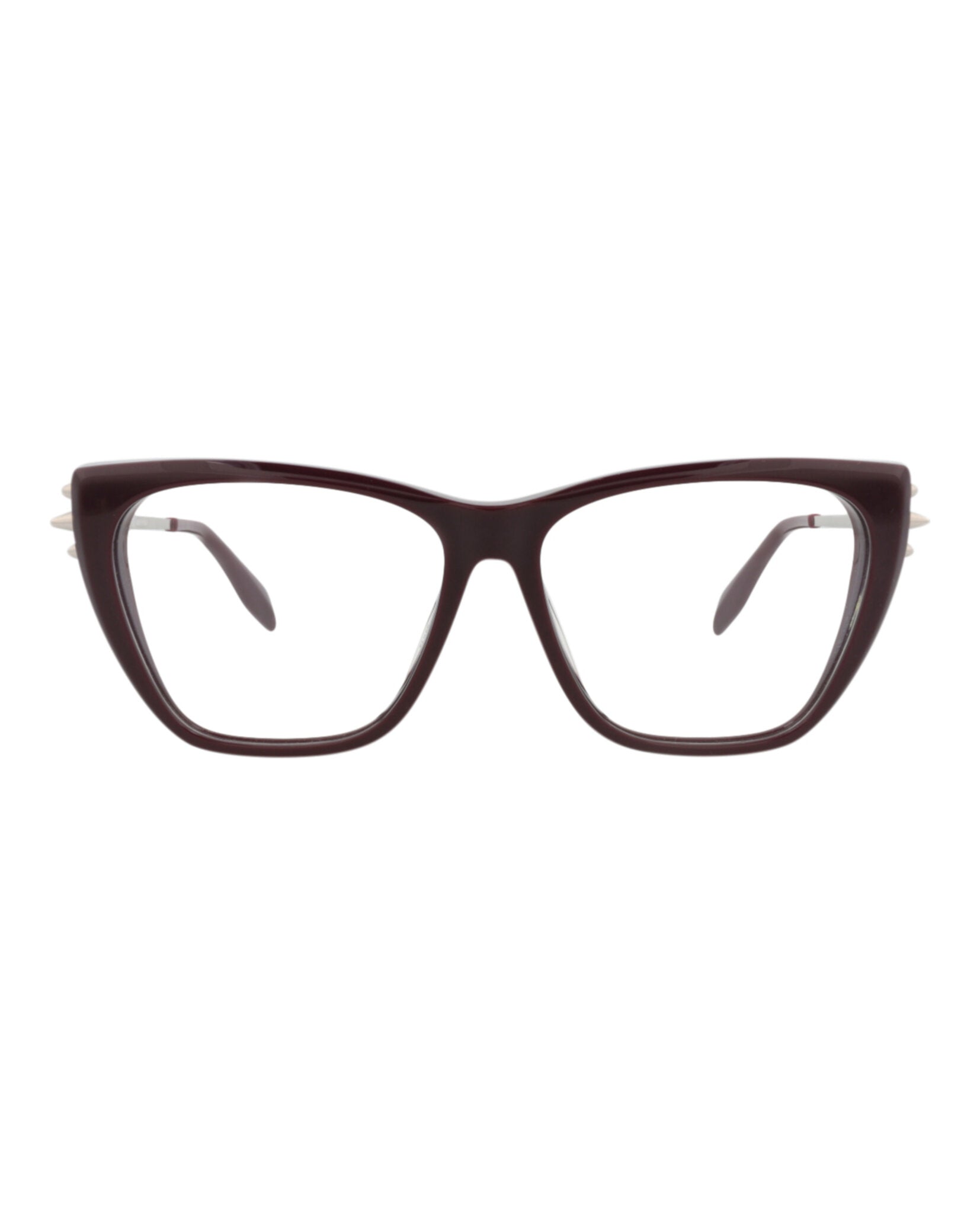 Alexander McQueen Womens Cat Eye Violet Silver Transparent Fashion Designer Eyewear